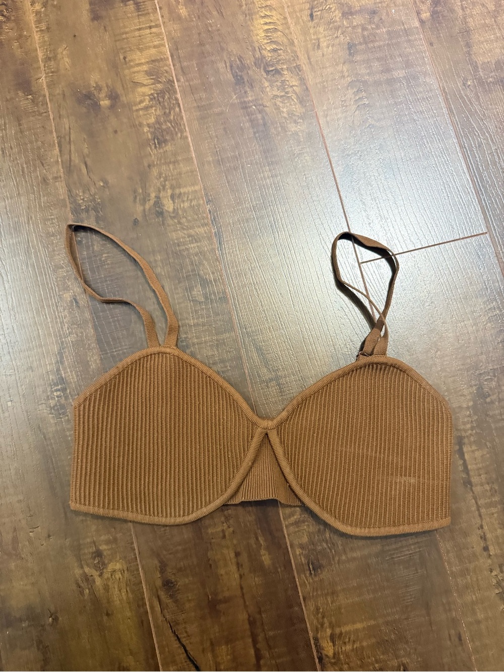 sculpt knit bra top- classic tan